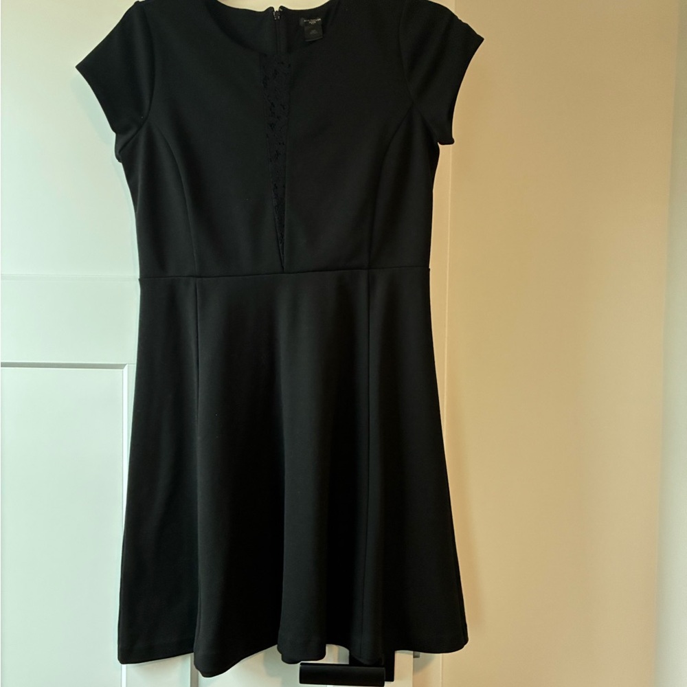 Ann Taylor Petite Black Lace Accent Blouse